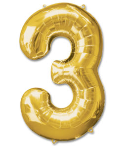 jumbo foil balloon gold letter 3