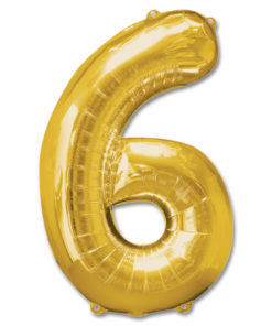 jumbo foil balloon gold letter 6