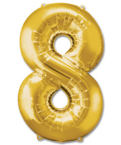 jumbo foil balloon gold letter 8