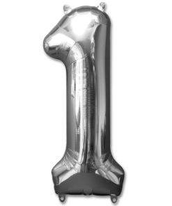 jumbo foil balloon silver letter 1