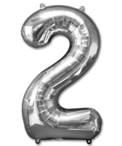 jumbo foil balloon silver letter 2
