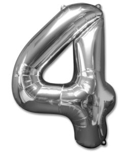 jumbo foil balloon silver letter 4
