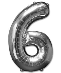 jumbo foil balloon silver letter 6