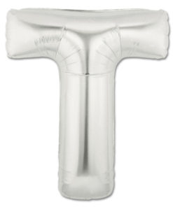 jumbo foil balloon silver letter t
