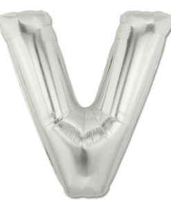 jumbo foil balloon silver letter v